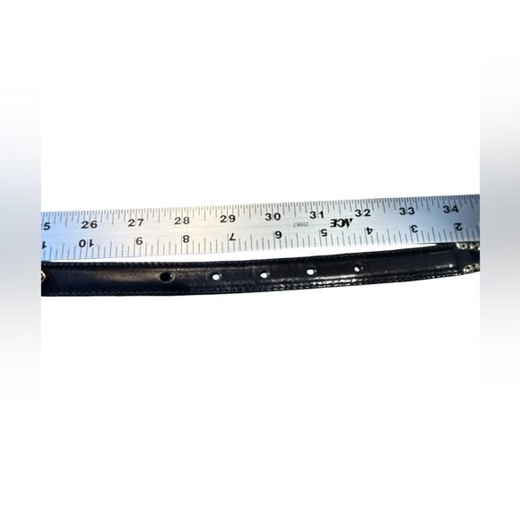 Brighton Vintage Black Leather Belt with Silver Buckle and Trim Medium main image 7